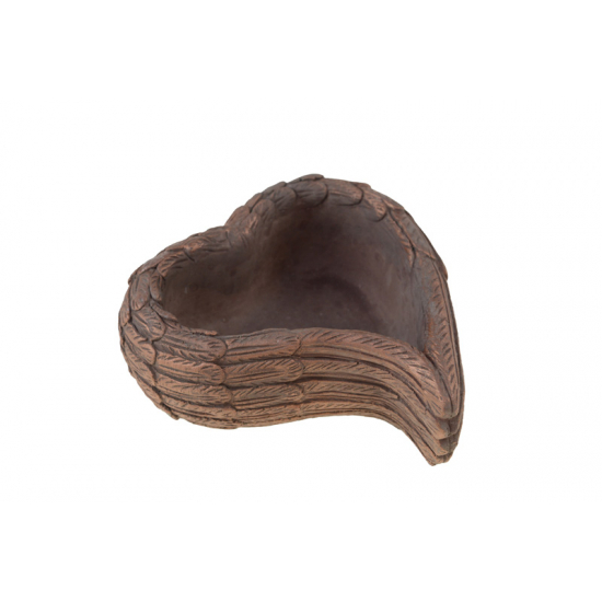 Kaspó kő szív forma 17.5x16x6.5cm arany
