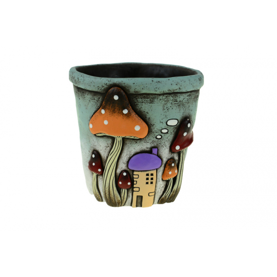 Kaspó kő gombás 18.1*18*17.2CM kék
