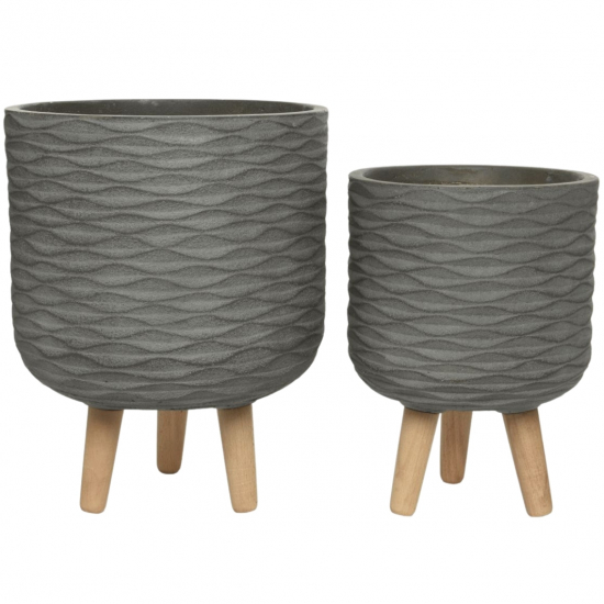 Kaspó kő 41cm s/2 szürke
