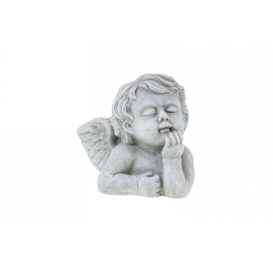 Kaspó angyal kő 21*17*H16,5cm mosott fehér