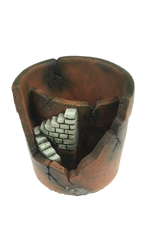 Kaspó kő cserép forma 15*14*14cm lépcsővel terrakotta