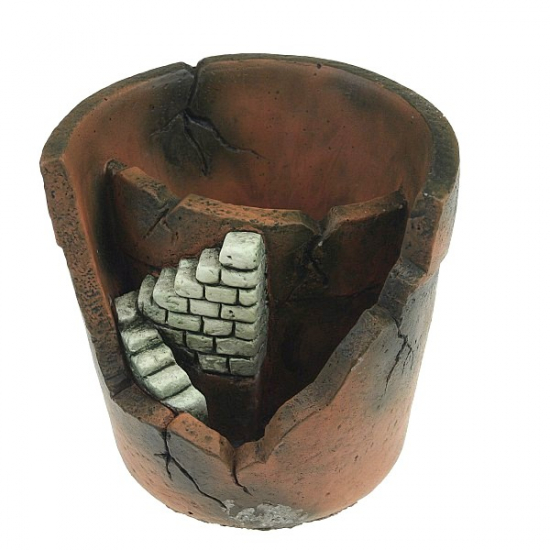 Kaspó kő cserép forma 15*14*14cm lépcsővel terrakotta
