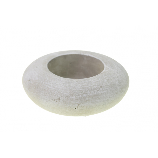 Kaspó kő kerek 18x18x6cm szürke