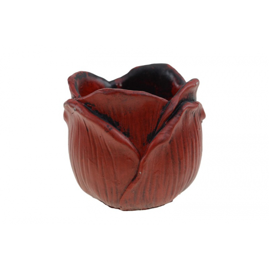 Kaspó rózsa kő 9.2*9.1*7.8cm piros