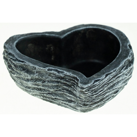 Kaspó kő szív 16x18x6cm sötét szürke