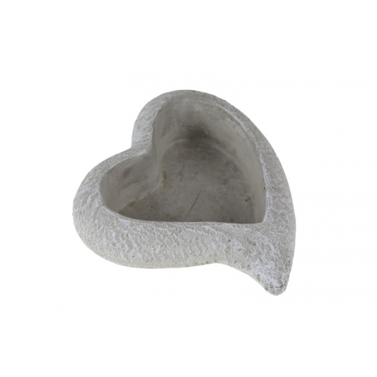 Kaspó kő szív forma 19*6cm szürke