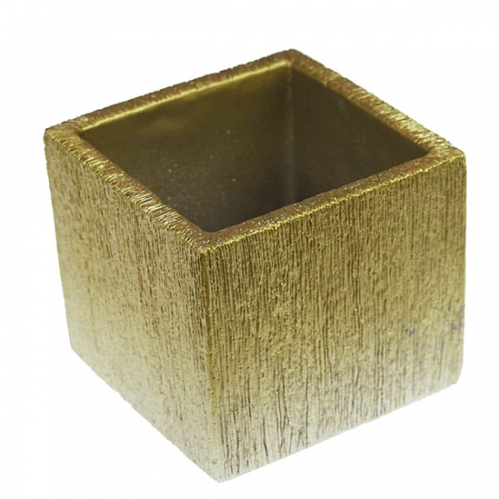 Kaspó kő szögletes 13*13*H11,5cm arany