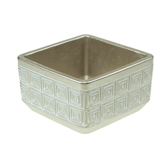Kaspó kő szögletes 12*12*7cm aranyszélű szürke
