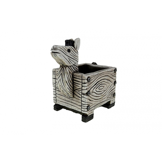 Kaspó kő zebra 17*11*17cm szürke