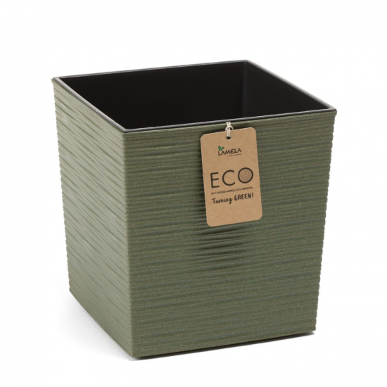 Kaspó műanyag ECO D30 H30 Juka zöld Lamela