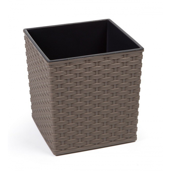 Kaspó műanyag rattan 40*40cm M40 Juka frappé Lamela