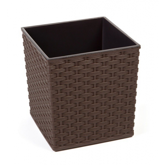 Kaspó műanyag rattan 40*40cm M40 Juka mokka Lamela