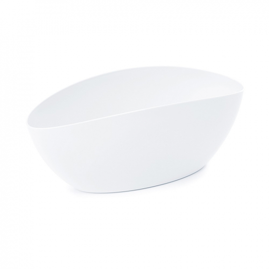 Kaspó műanyag ovális 37*15cm Luna fehér Lamela