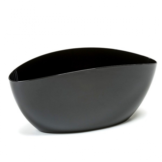 Kaspó műanyag ovális 37*15cm Luna fekete Lamela