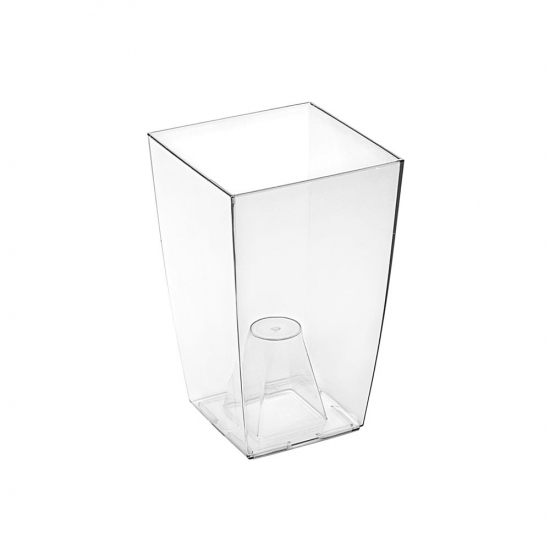 Kaspó műanyag magas 12*12cm M 20 cm Finezja átlátszó Lamela