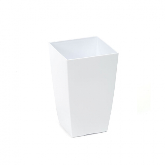 Kaspó műanyag magas 12*12cm M 20 cm Finezja fehér Lamela