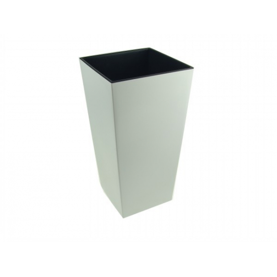 Kaspó műanyag magas 19*19cm M 36 cm Finezja fehér Lamela