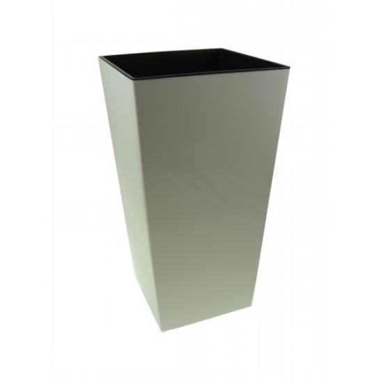 Kaspó műanyag magas 25*25cm M 46 cm Finezja fehér Lamela