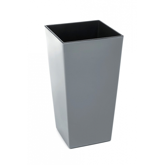 Kaspó műanyag magas 25*25cm M 46 cm Finezja szürke Lamela