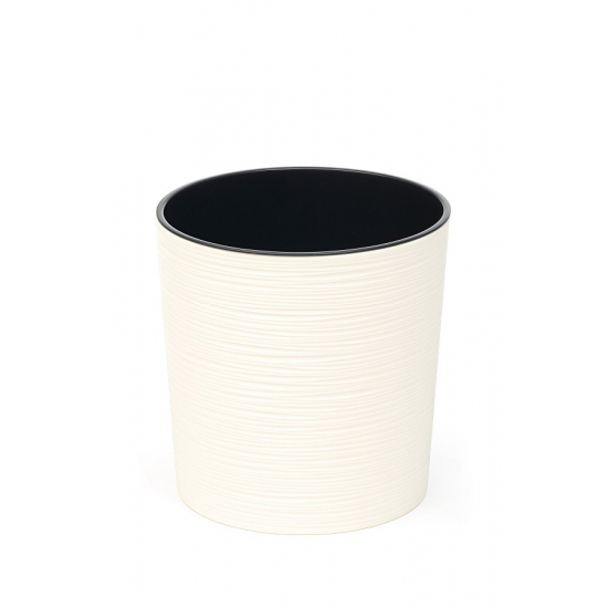 Kaspó műanyag Malwa bordázott D25 krém Lamela