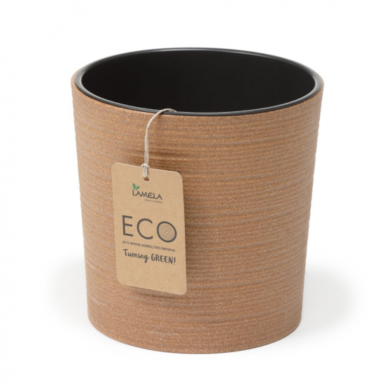 Kaspó műanyag ECO D25 H26 Malwa barna Lamela