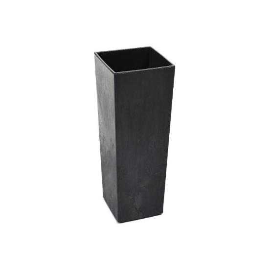 Kaspó műanyag magas Finezja 40*40cm M75cm beton fekete Lamela