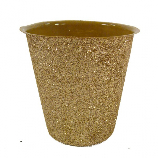 Kaspó plasztik D5,5 glitteres arany