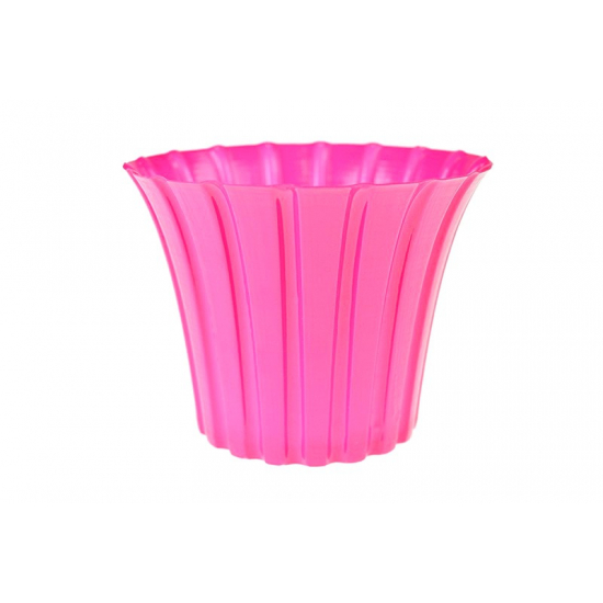 Kaspó plasztik bordázott D9 fényes pink