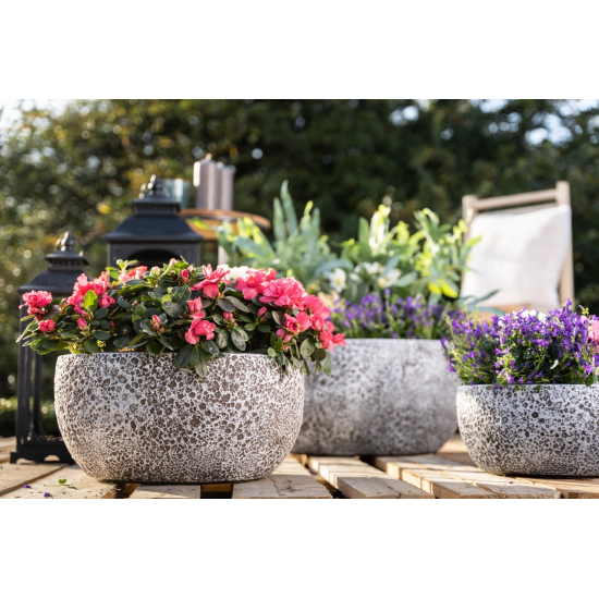 Kaspó poli/műgyanta D44 H21 Gili szürke