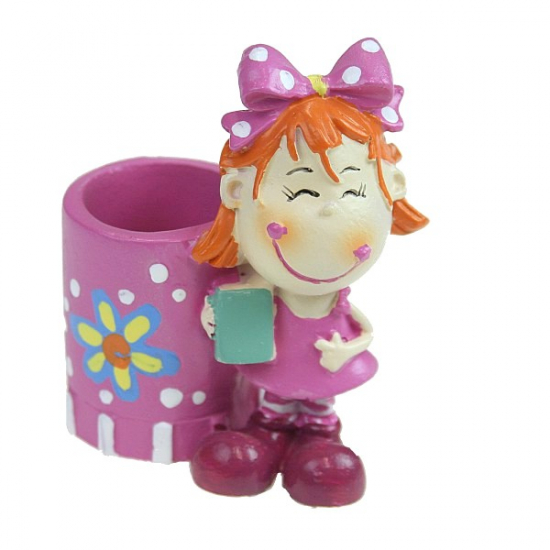 Kaspó poly 8cm fiú/lány figurával több szín