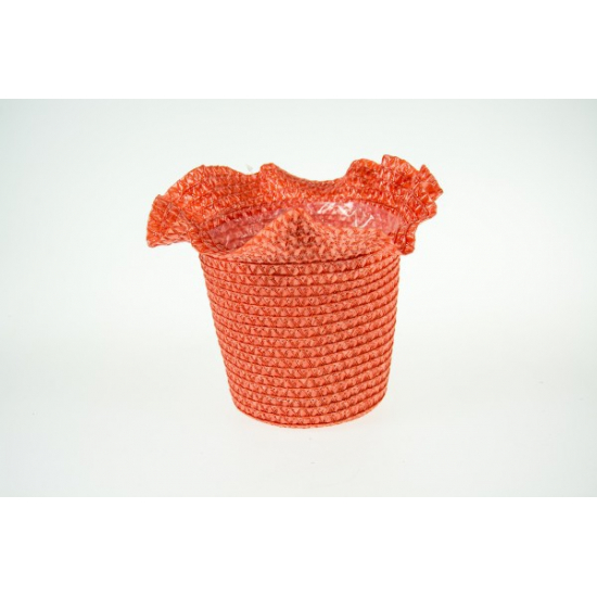 Kaspó pp fodros szélű 15*14cm s.narancs