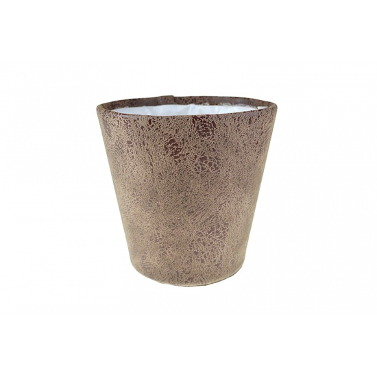 Kaspó PU bőrhatású 10*10cm barna