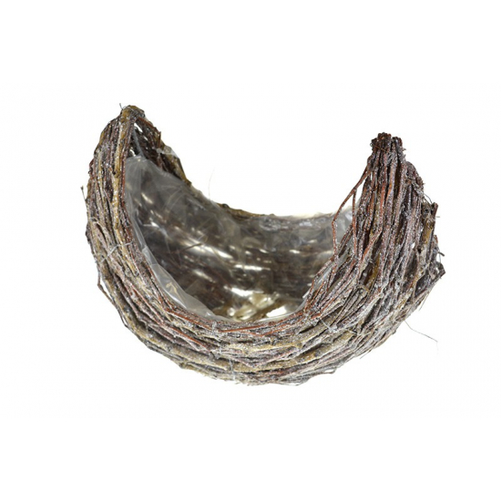 Kaspó rattan csónak 27*15*21cm jeges natúr