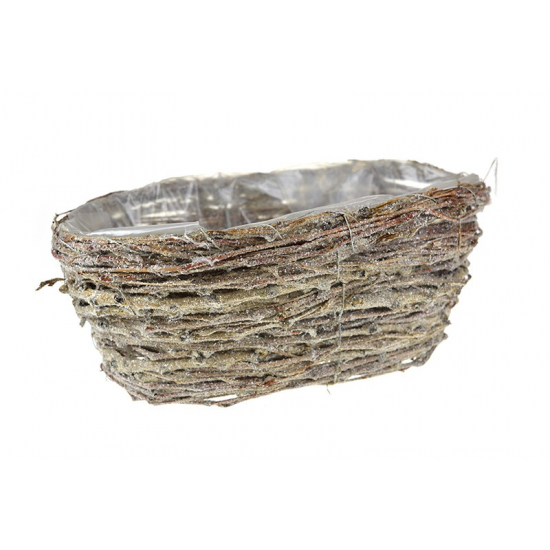 Kaspó rattan ovális 25,5*15*10cm jeges
