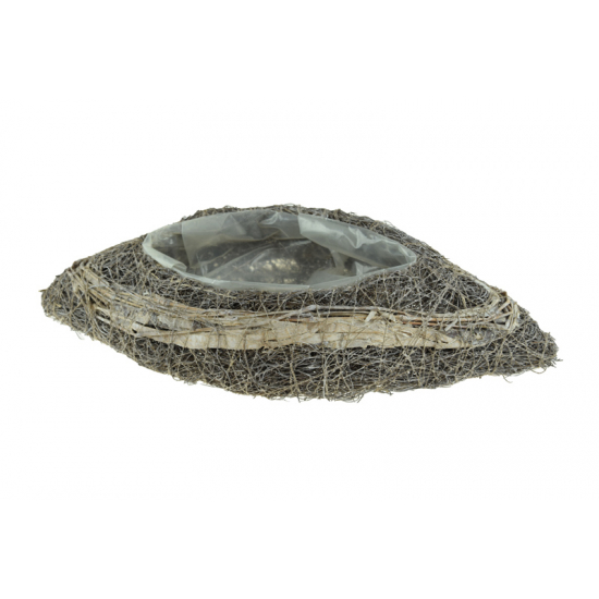 Kaspó rattan ovális 37.5x16x7cm mosott fehér