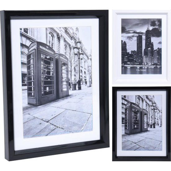Képkeret plasztik 23,5*18,5cm fekete/fehér