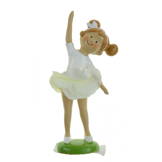 Figura kislány balerina poly 13,5cm sárga