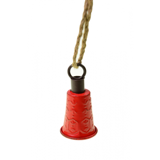 Kolomp fém mintás 5.5*10cm piros