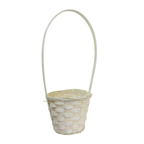 Kosár bambusz füles 12*9*30cm fehér