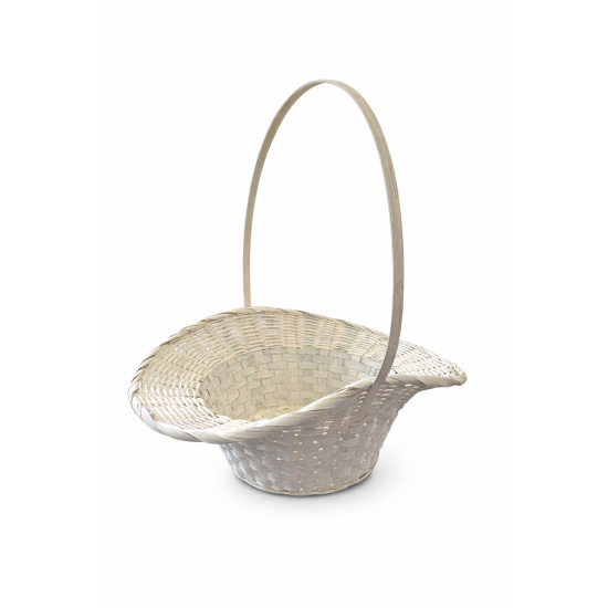 Kosár bambusz peremes 38*28*41cm fehér