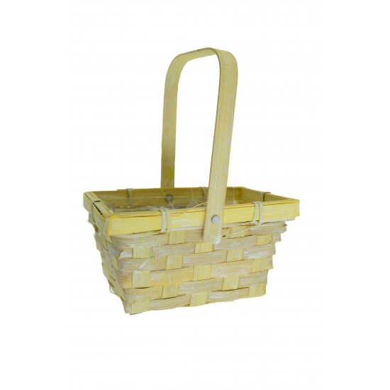 Kosár bambusz szögletes D15cmx11cm H8cm HH18CM sárga