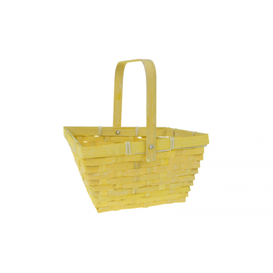 Kosár bambusz szögletes D19 H11 sárga