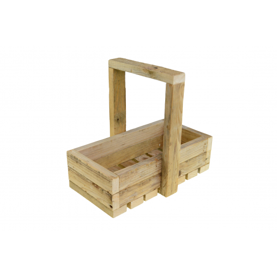 Kosár fa füles 40*25*34cm natúr