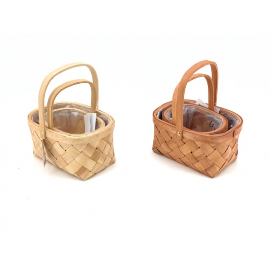 Kosár háncs fonott 26*21,20*15 S/2 ovális natúr