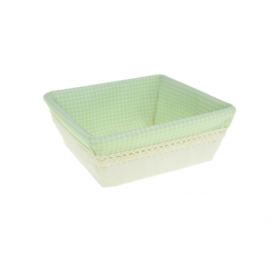Kosár textil szögletes 16*16*16cm menta