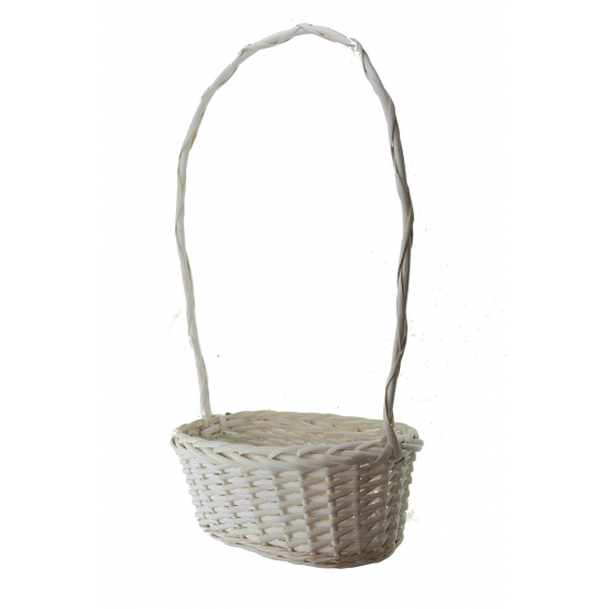 Kosár vessző füllel 38*22cm H13/56 fehér