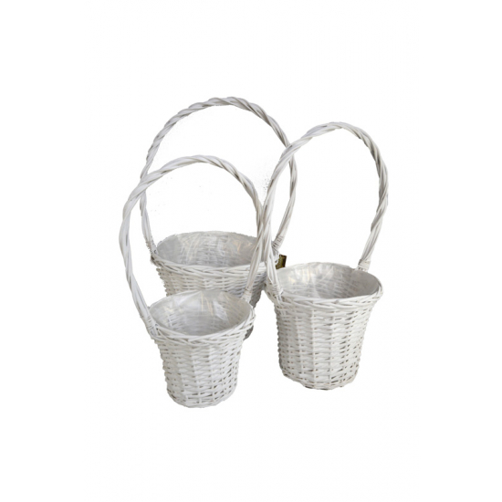 Kosár vessző L D32 M D26 S D20 S/3 fehér