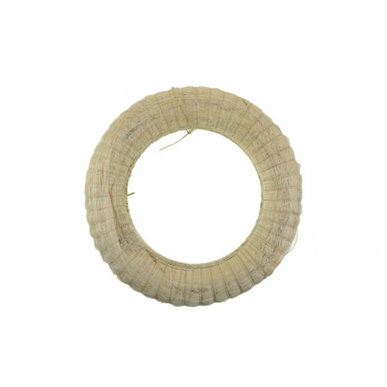 Koszorú alap széna 20cm/4 sisallal bevont krém