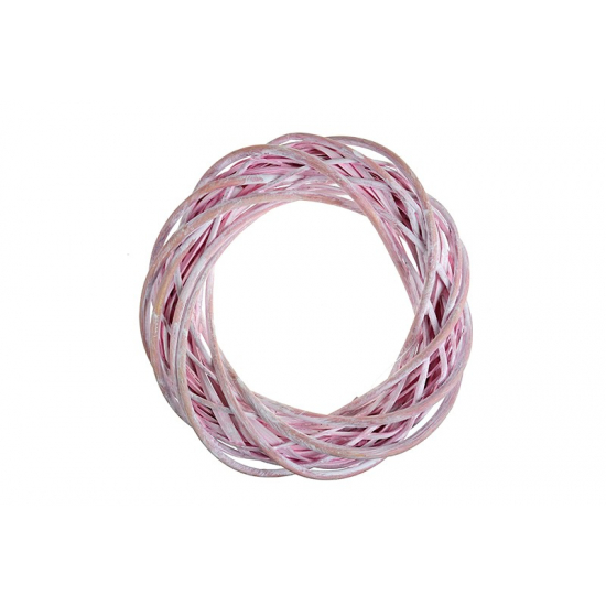 Koszorú vessző D30cm mosott rózsaszín