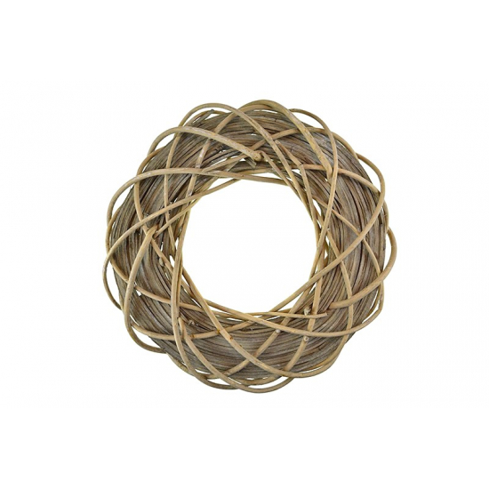 Koszorú vessző lapos D30*H4cm mosott szürke